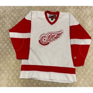 Vintage Detroit Red Wings Jersey Men's Large Pro Player White NHL Hockey Sweater